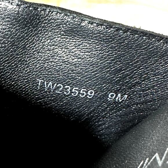 Stuart Weitzman Muletrain Wedge Sandals Leather Platform Wide Strap Black 9M - Picture 7 of 8